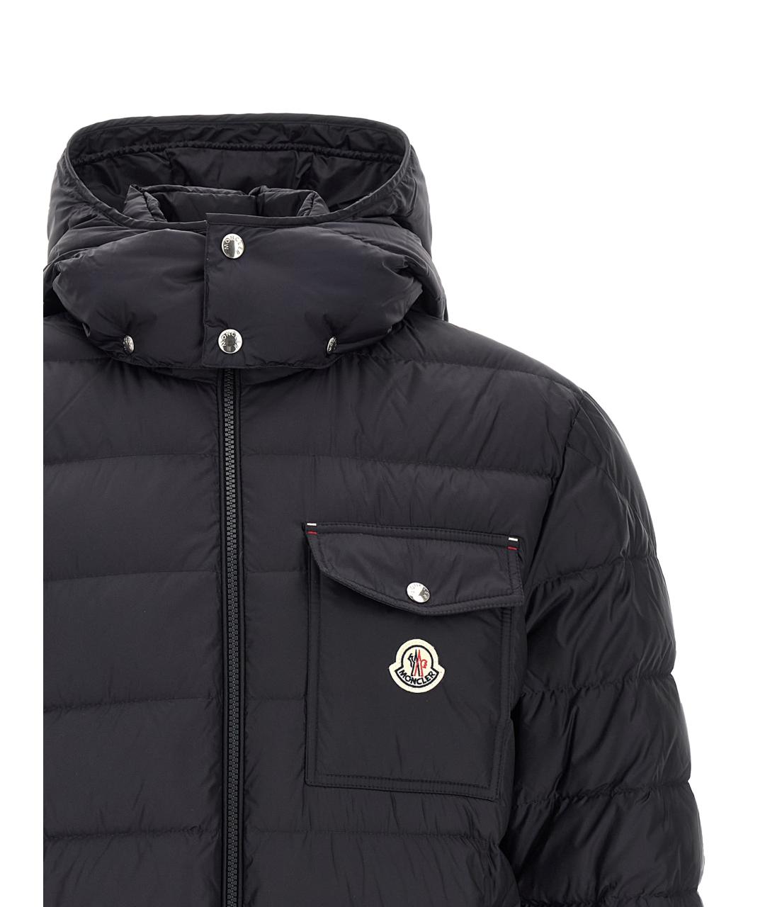 MONCLER Темно-синий полиамидовый пуховик, фото 4