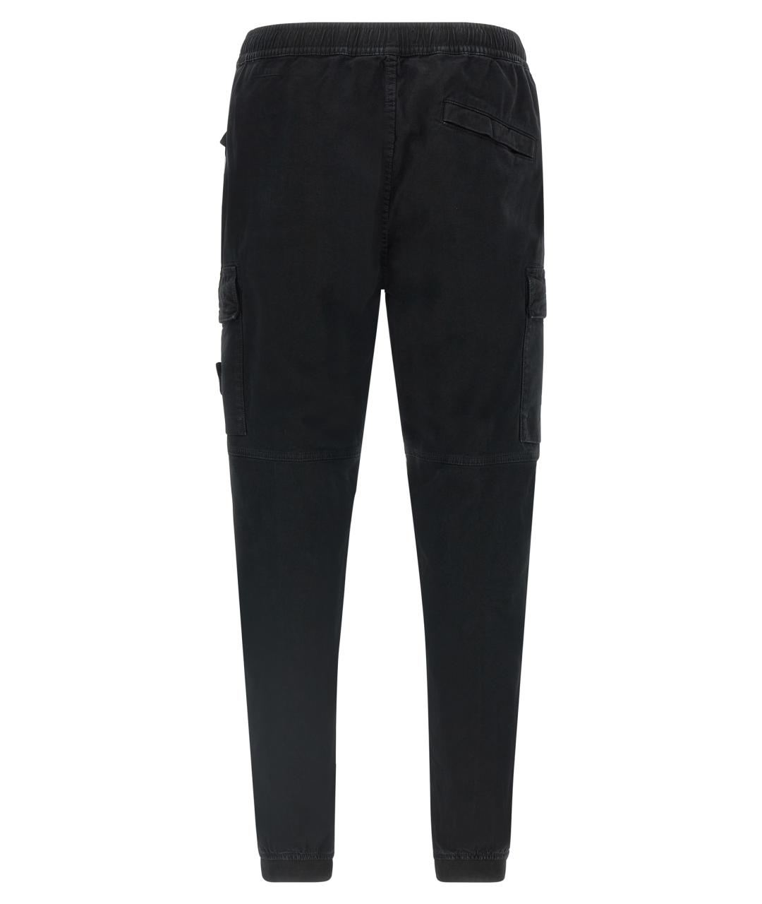 STONE ISLAND Черные хлопковые повседневные брюки, фото 2