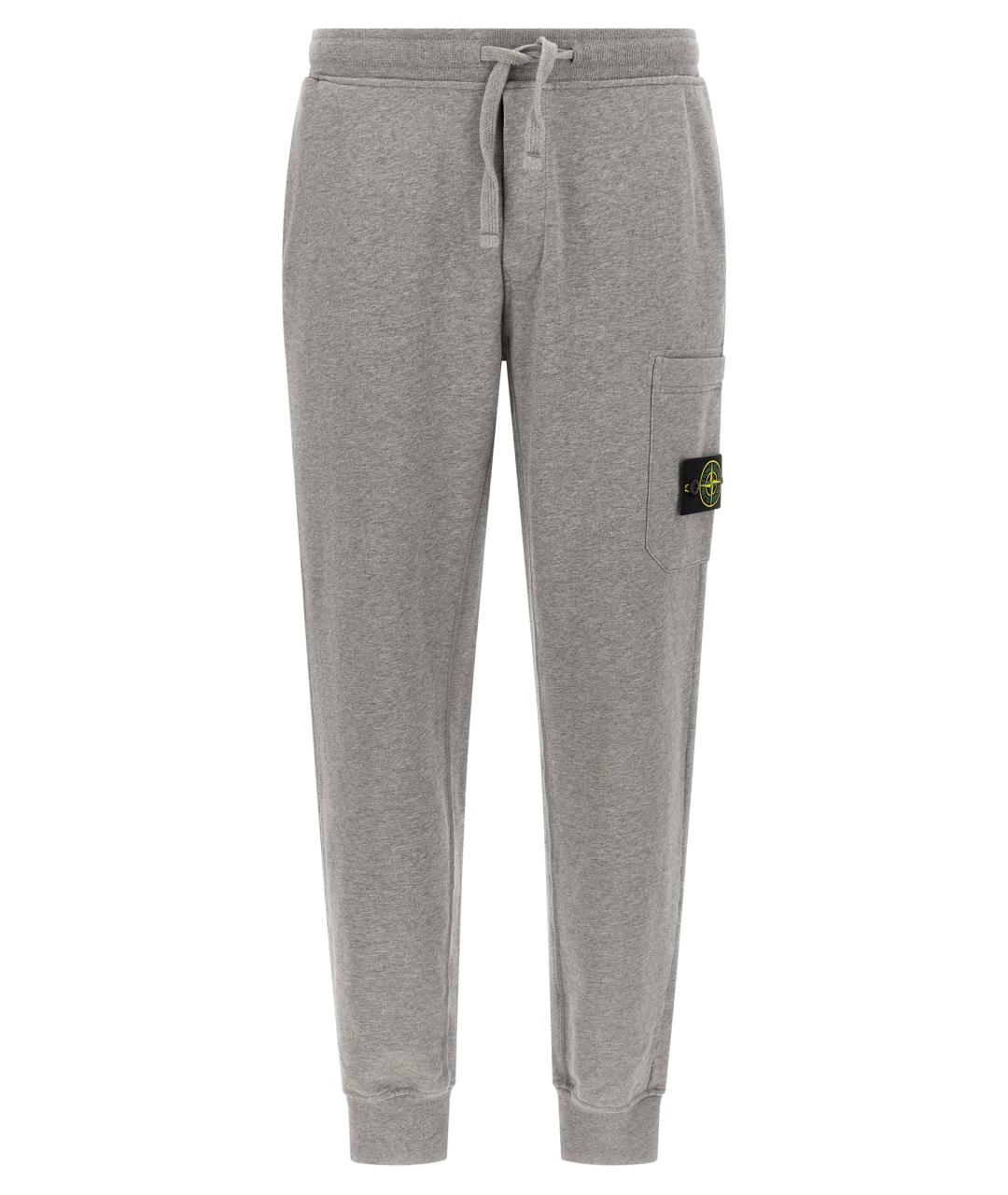 STONE ISLAND Серые хлопковые повседневные брюки, фото 1