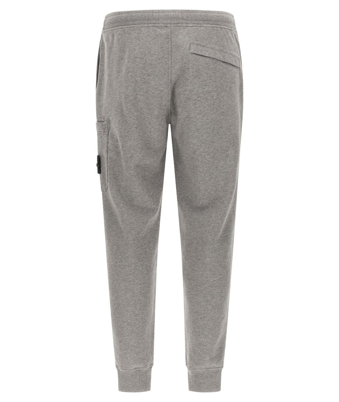 STONE ISLAND Серые хлопковые повседневные брюки, фото 2