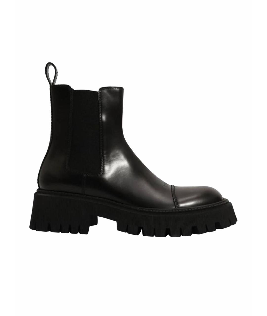BALENCIAGA Черные кожаные низкие ботинки, фото 1