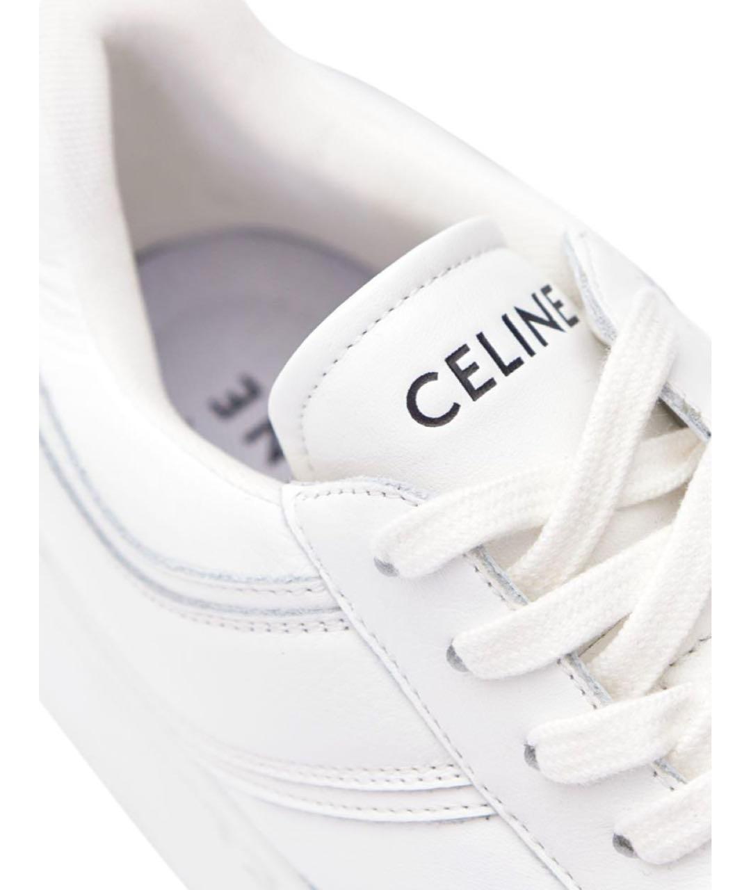 CELINE Белые кожаные кеды, фото 7