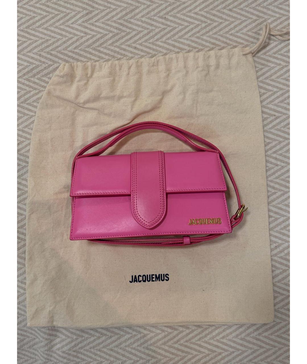 JACQUEMUS Фуксия кожаная сумка через плечо, фото 7