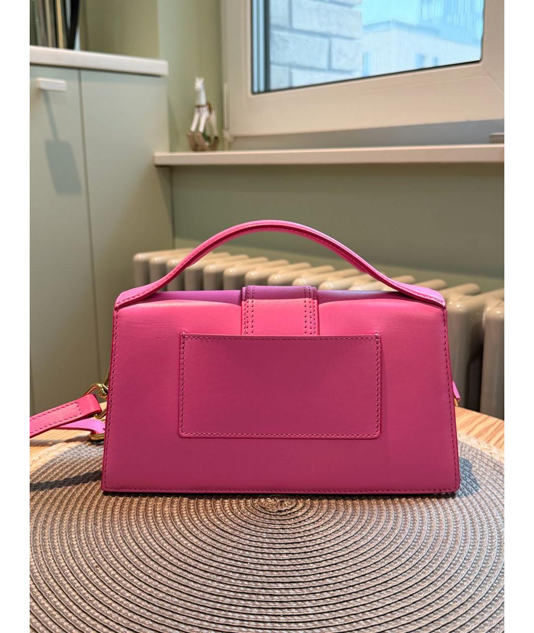 JACQUEMUS Фуксия кожаная сумка через плечо, фото 3