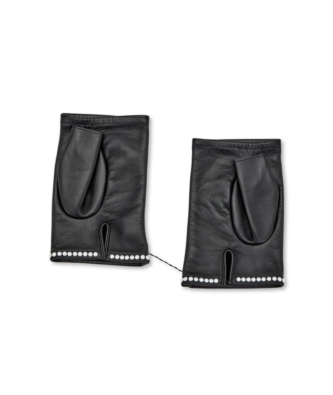 CHANEL Черные кожаные митенки, фото 2