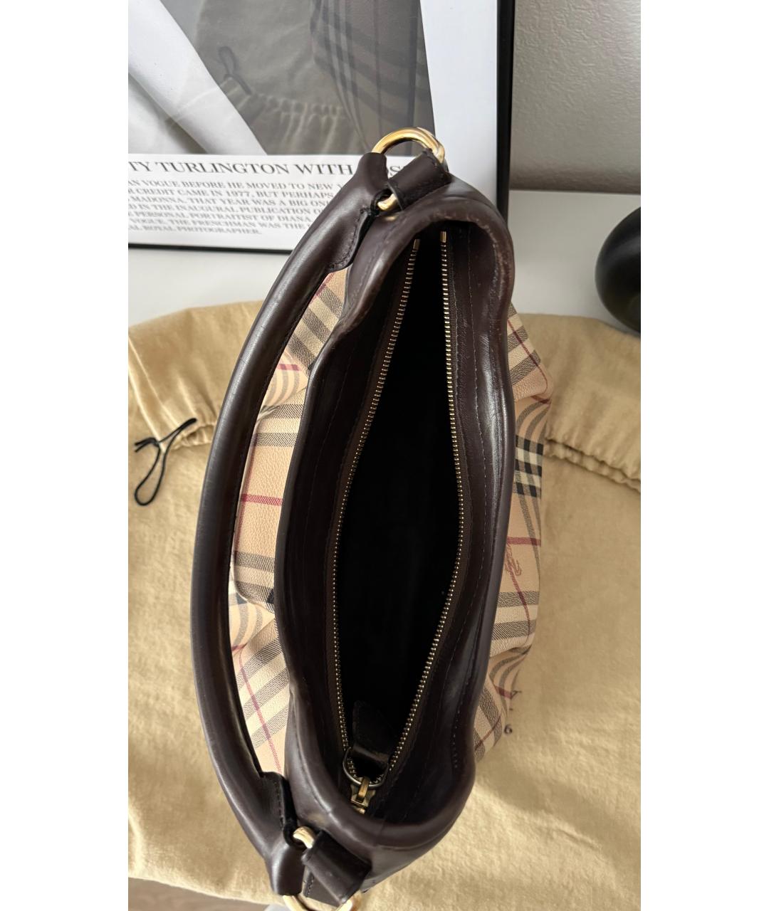 BURBERRY Коричневая кожаная сумка через плечо, фото 4