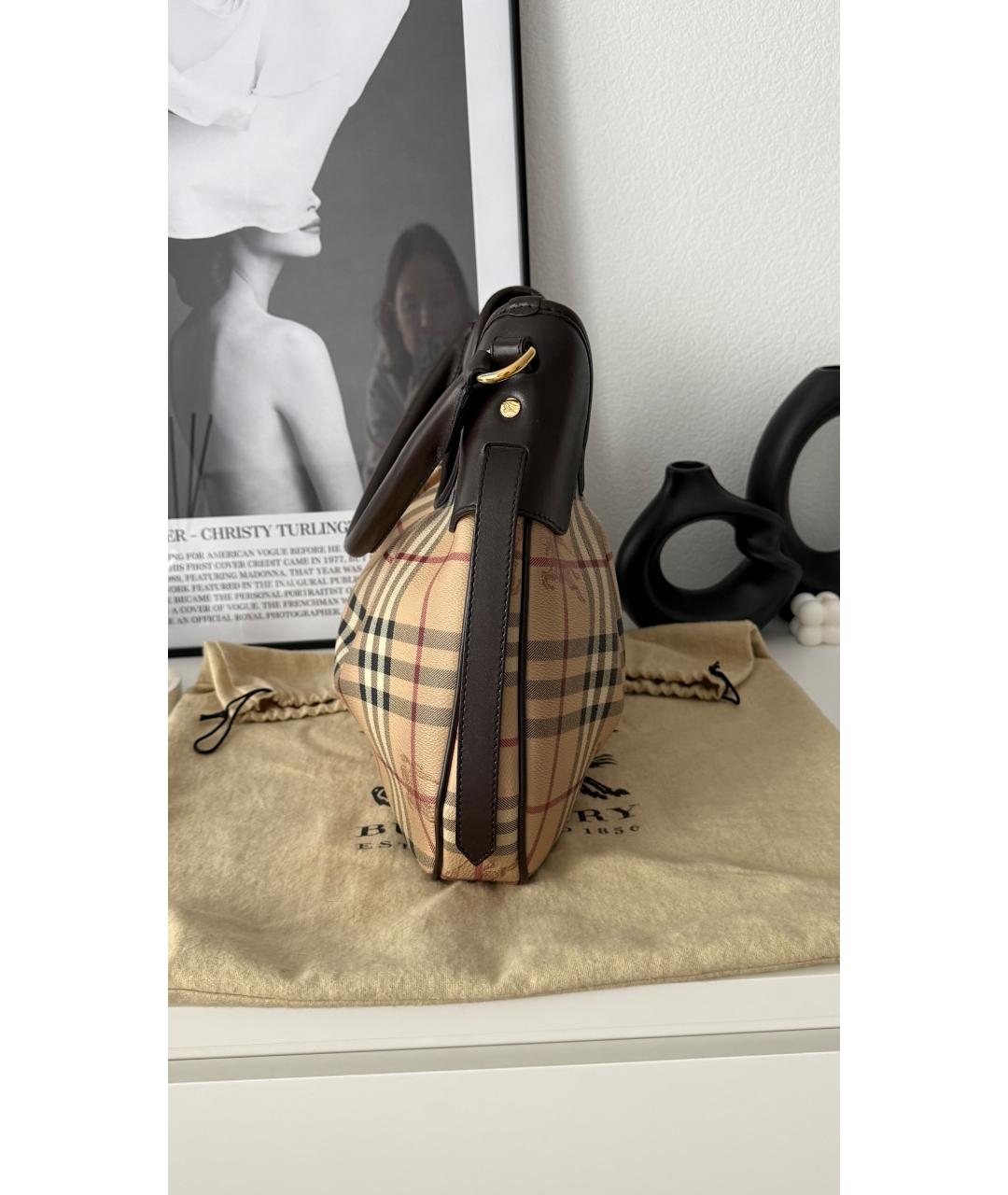 BURBERRY Коричневая кожаная сумка через плечо, фото 6