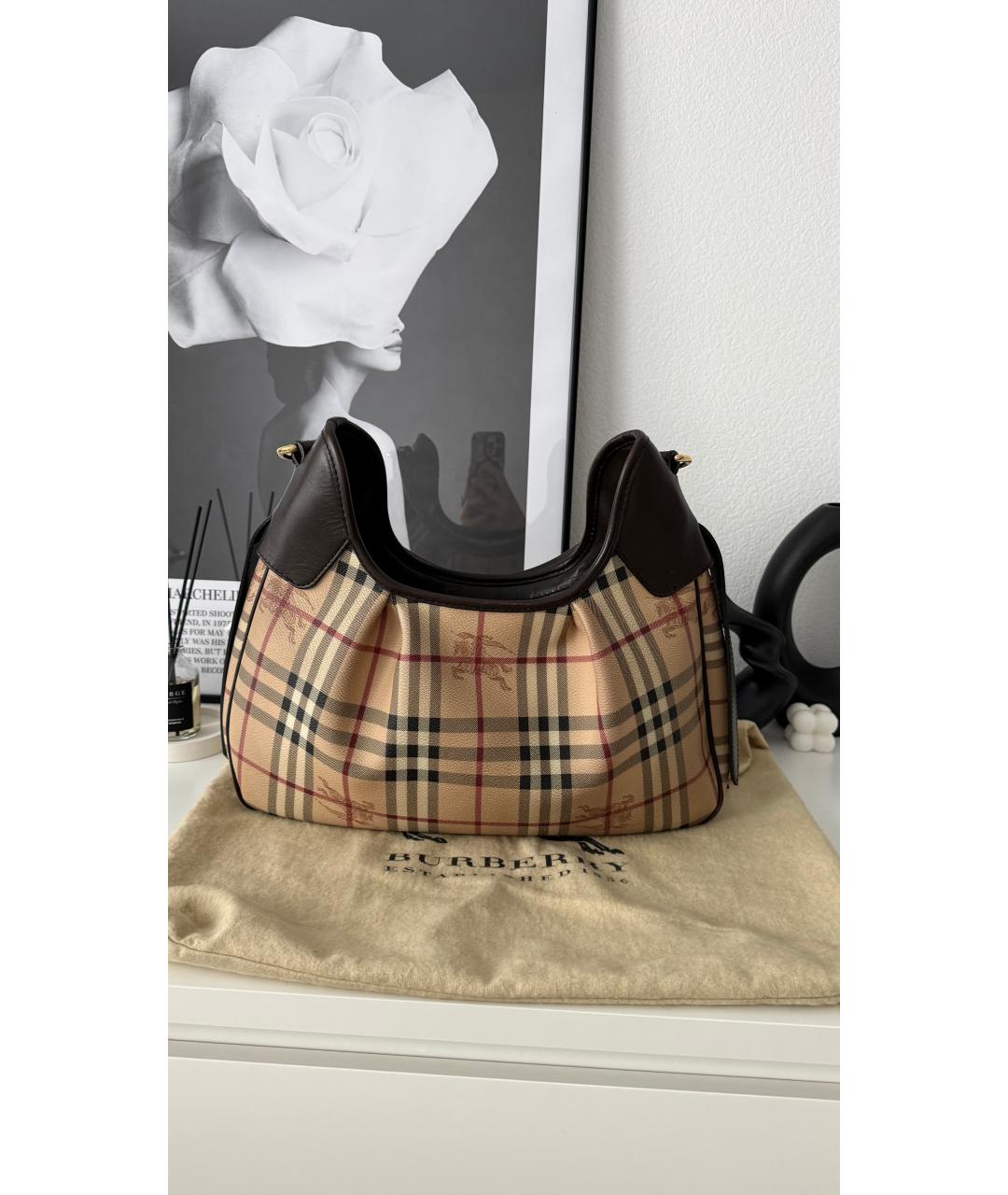 BURBERRY Коричневая кожаная сумка через плечо, фото 3