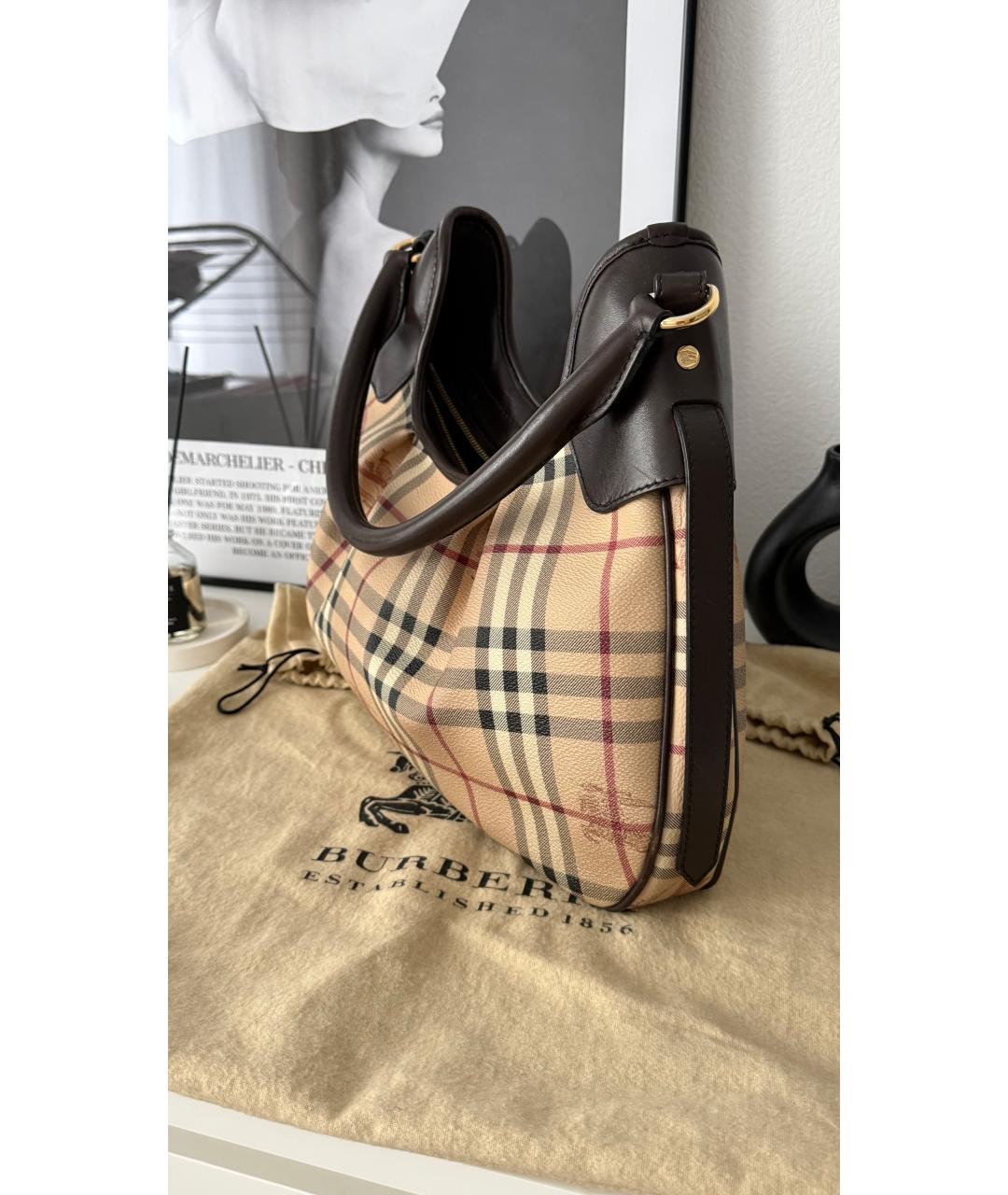 BURBERRY Коричневая кожаная сумка через плечо, фото 2