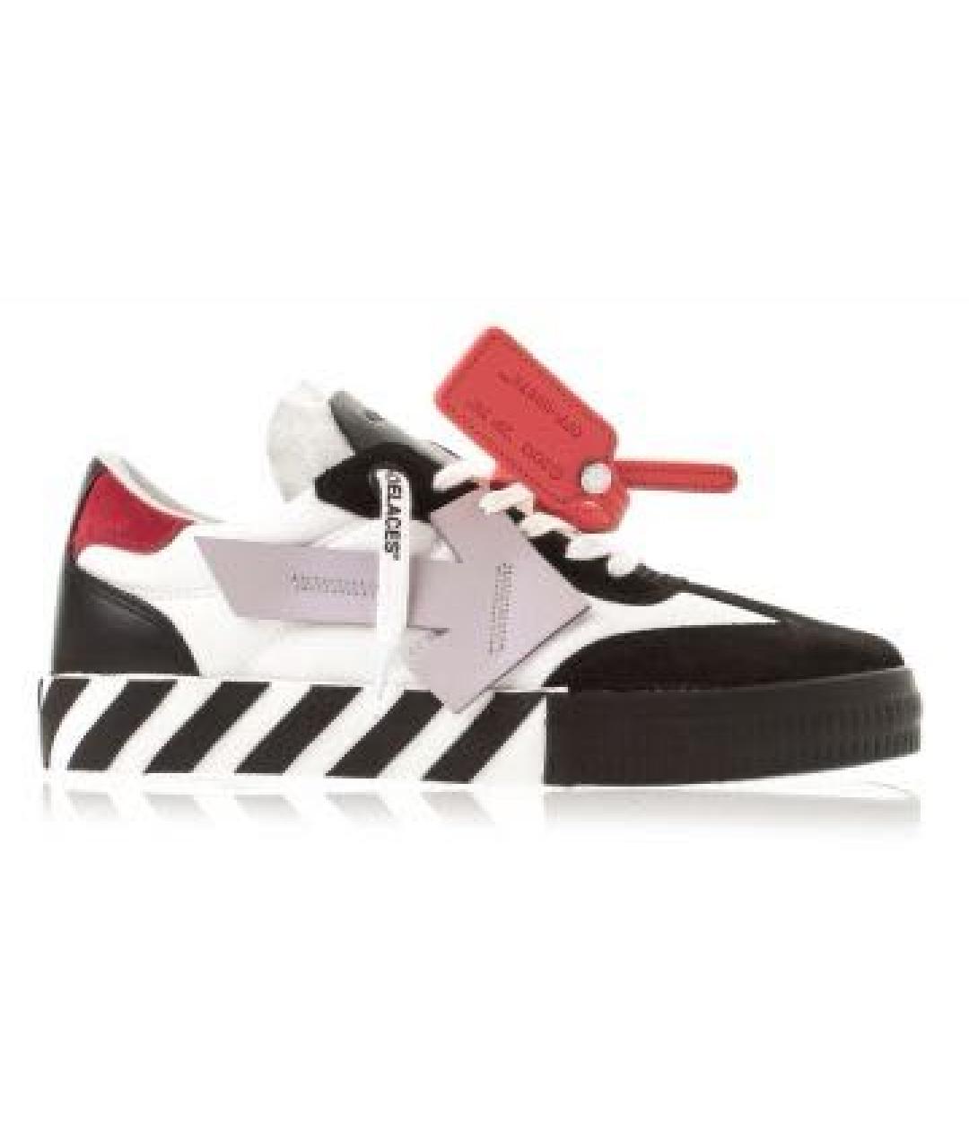 OFF-WHITE Черные замшевые низкие кроссовки / кеды, фото 7