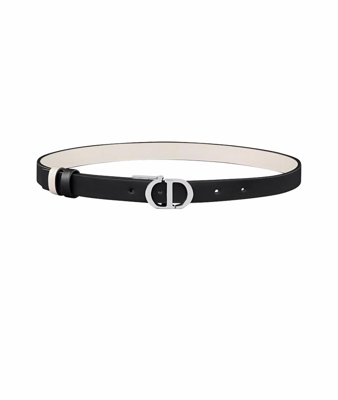 CHRISTIAN DIOR Черный кожаный ремень, фото 1