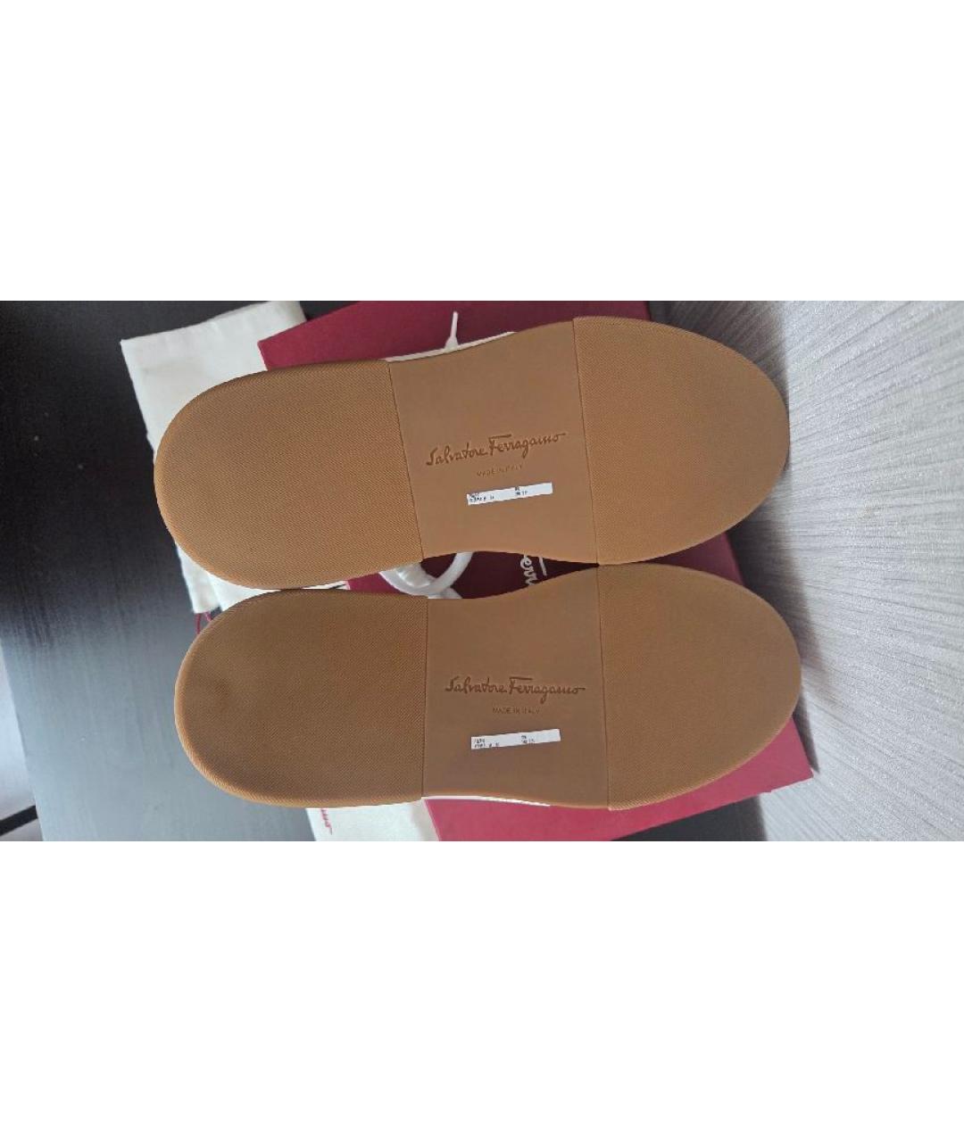 FERRAGAMO Белые высокие кроссовки / кеды из искусственной кожи, фото 5