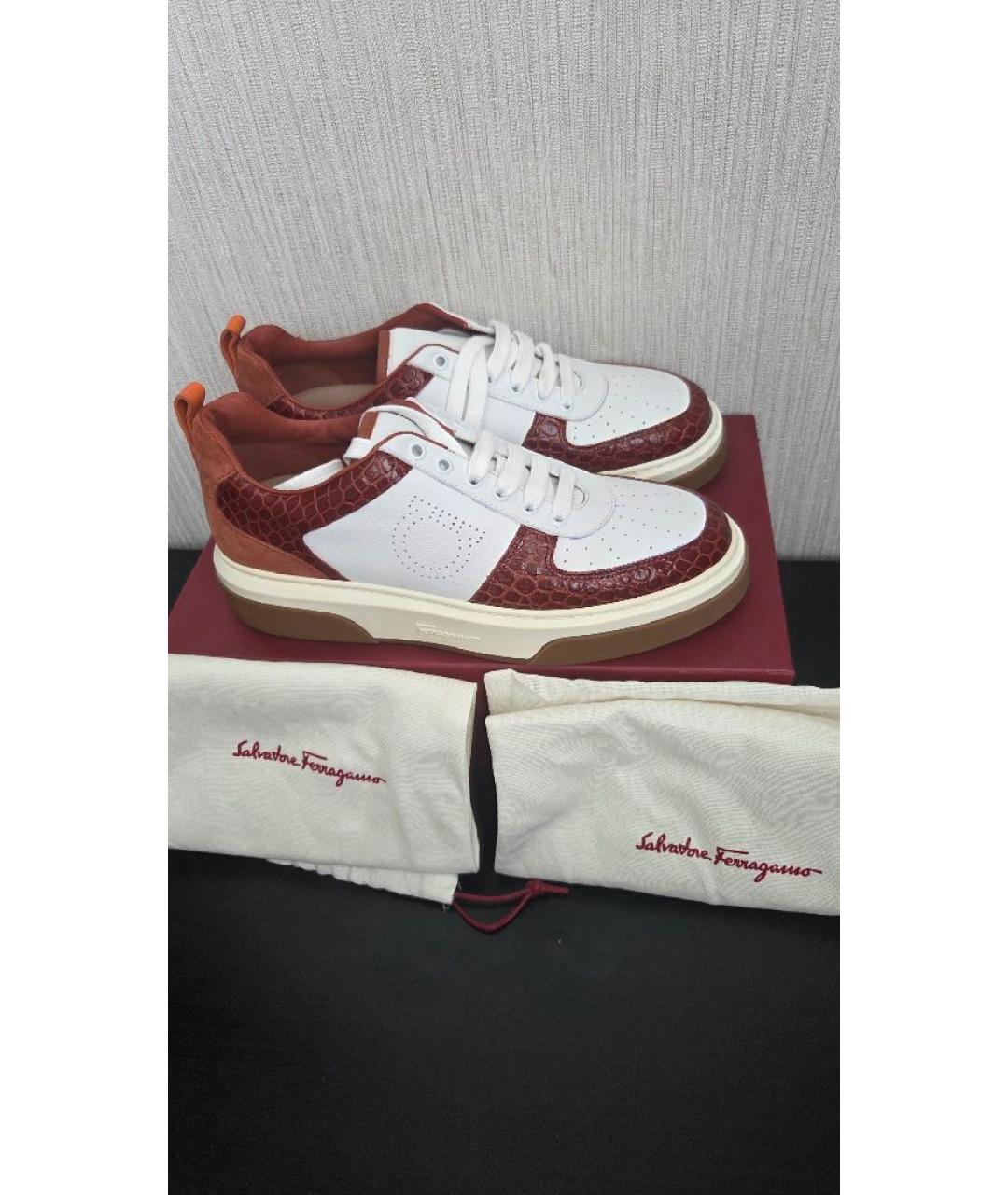 FERRAGAMO Белые высокие кроссовки / кеды из искусственной кожи, фото 2