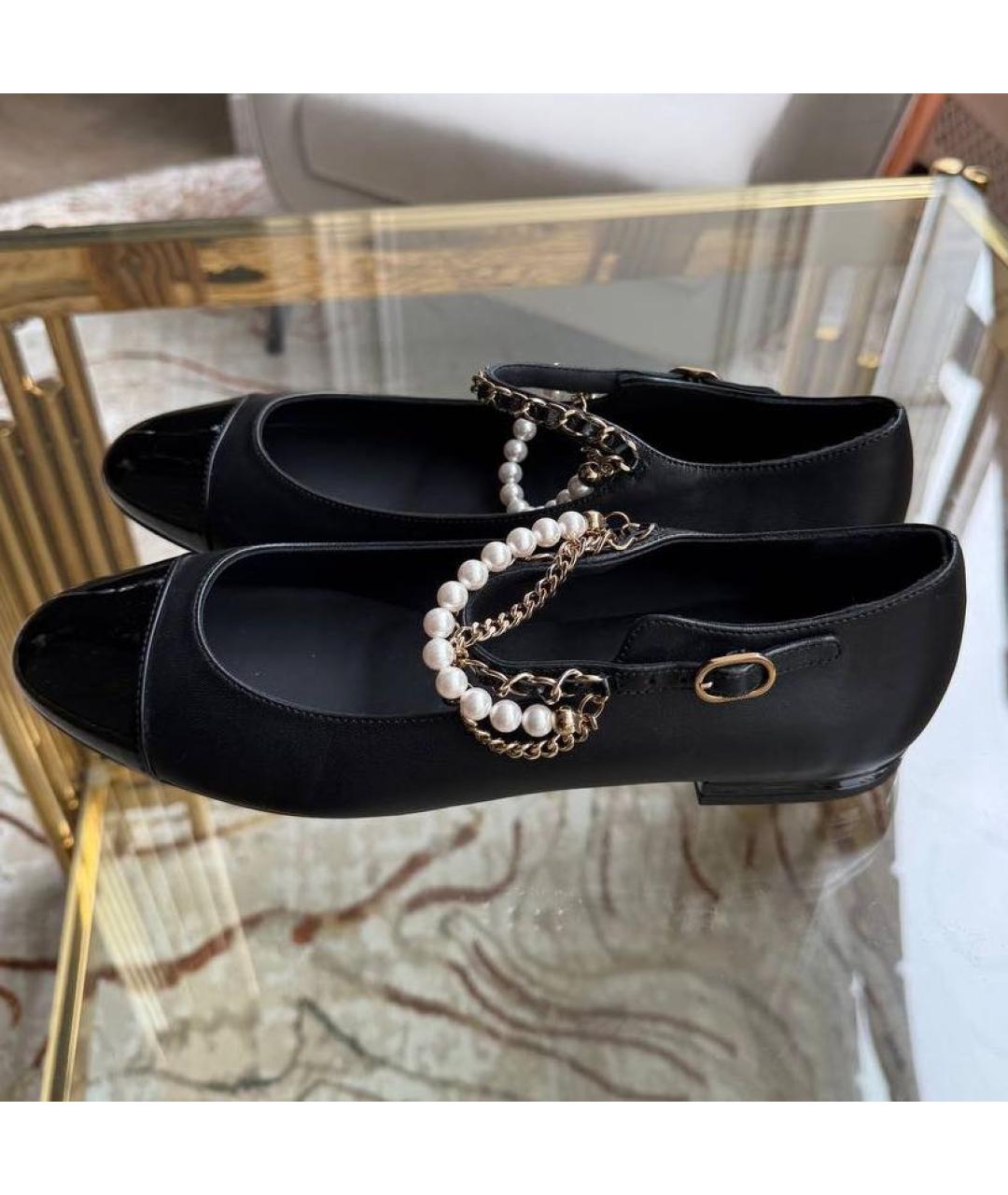 CHANEL Черные кожаные балетки, фото 3
