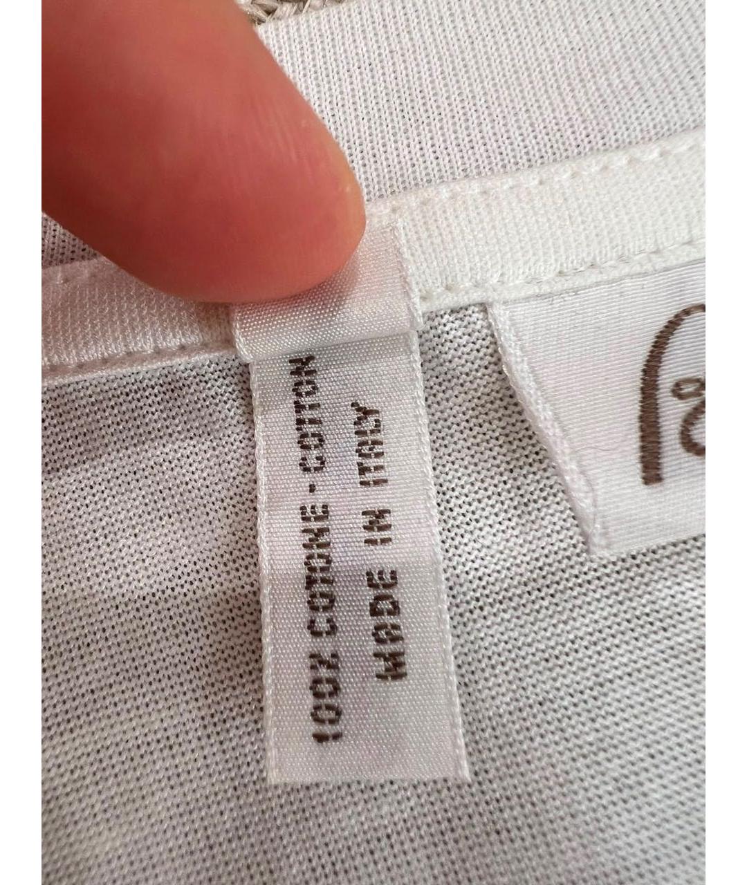 BRIONI Белая хлопковая футболка, фото 6