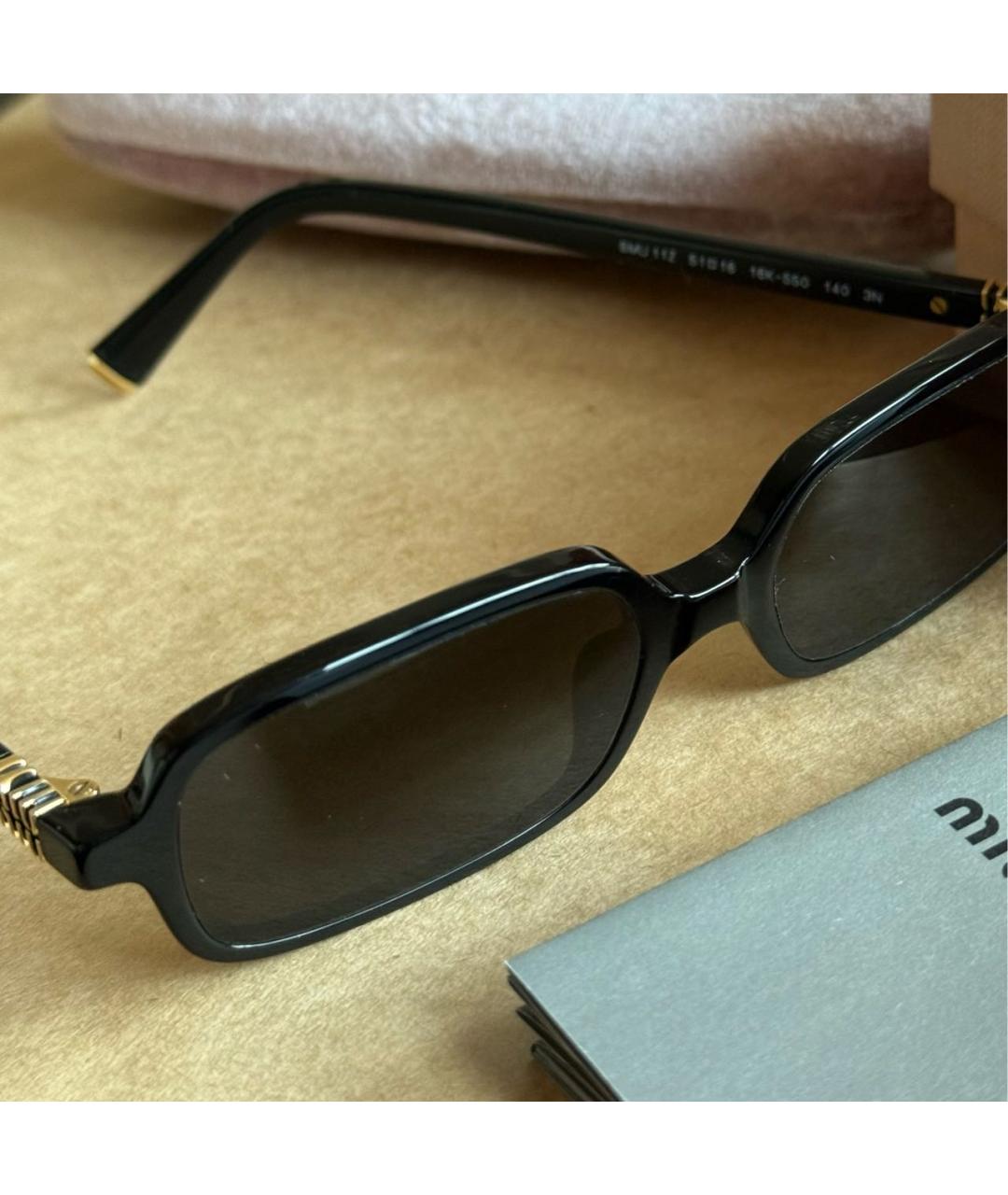 MIU MIU Черные пластиковые солнцезащитные очки, фото 6