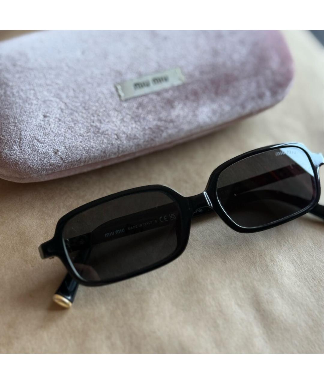 MIU MIU Черные пластиковые солнцезащитные очки, фото 7