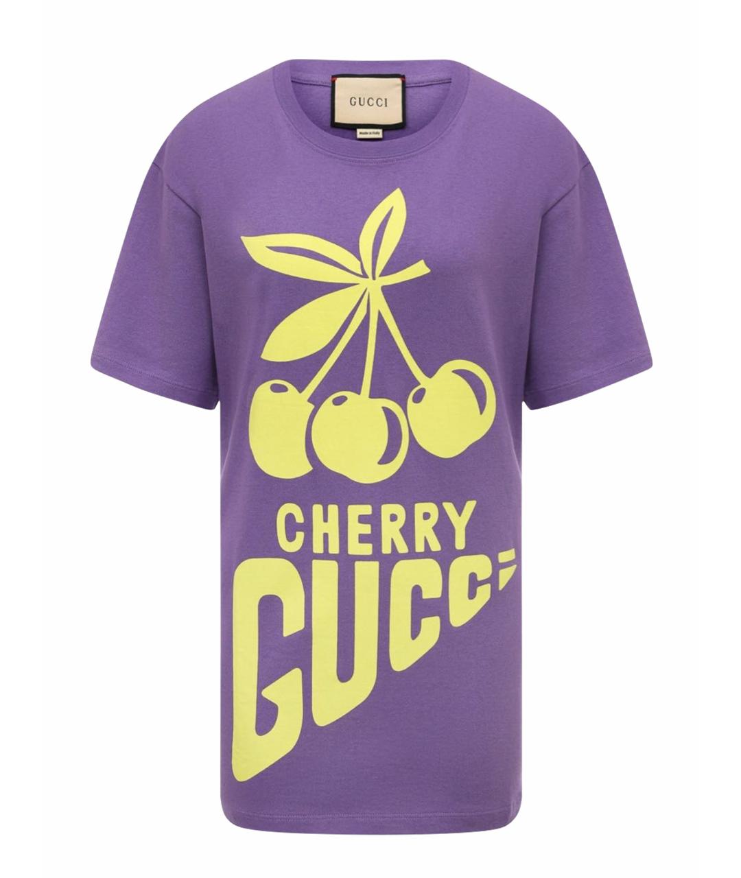 GUCCI Фиолетовая хлопковая футболка, фото 1