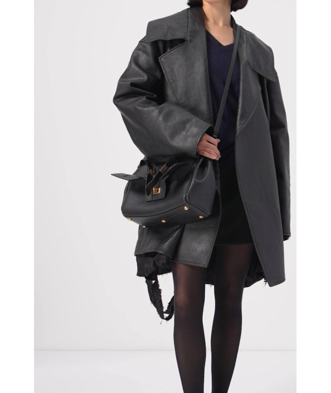 BALENCIAGA Черная кожаная сумка с короткими ручками, фото 4