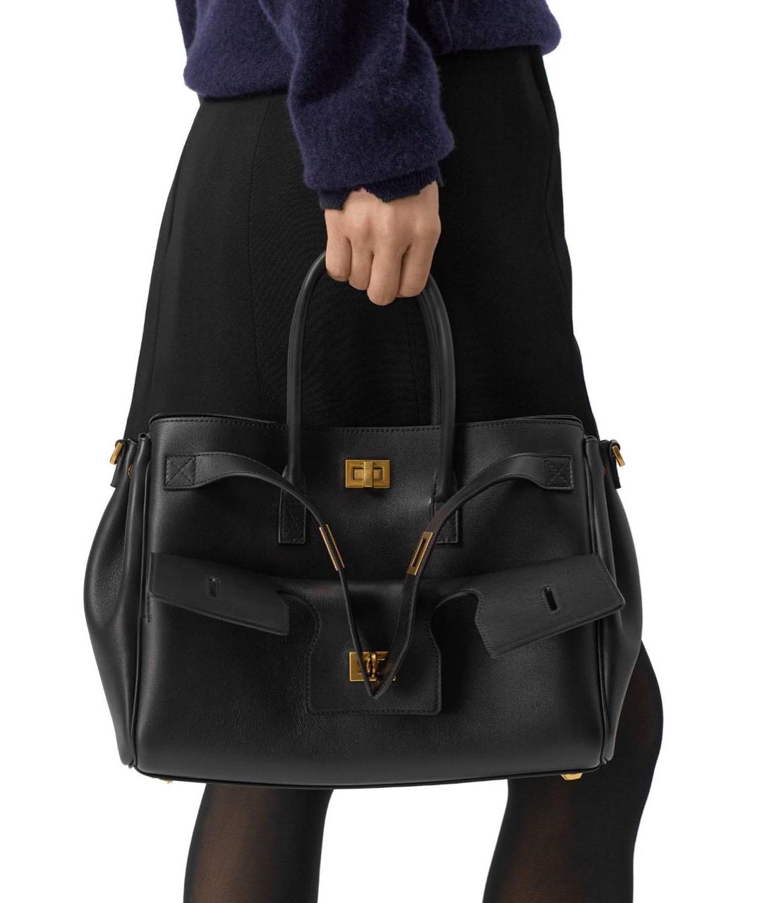 BALENCIAGA Черная кожаная сумка с короткими ручками, фото 5