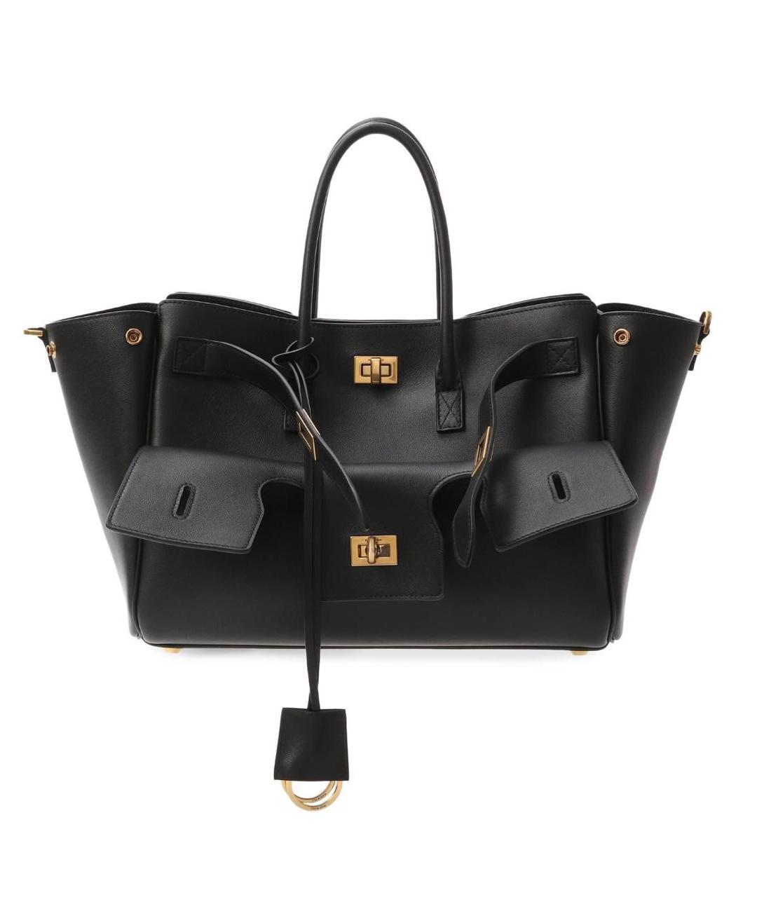 BALENCIAGA Черная кожаная сумка с короткими ручками, фото 6