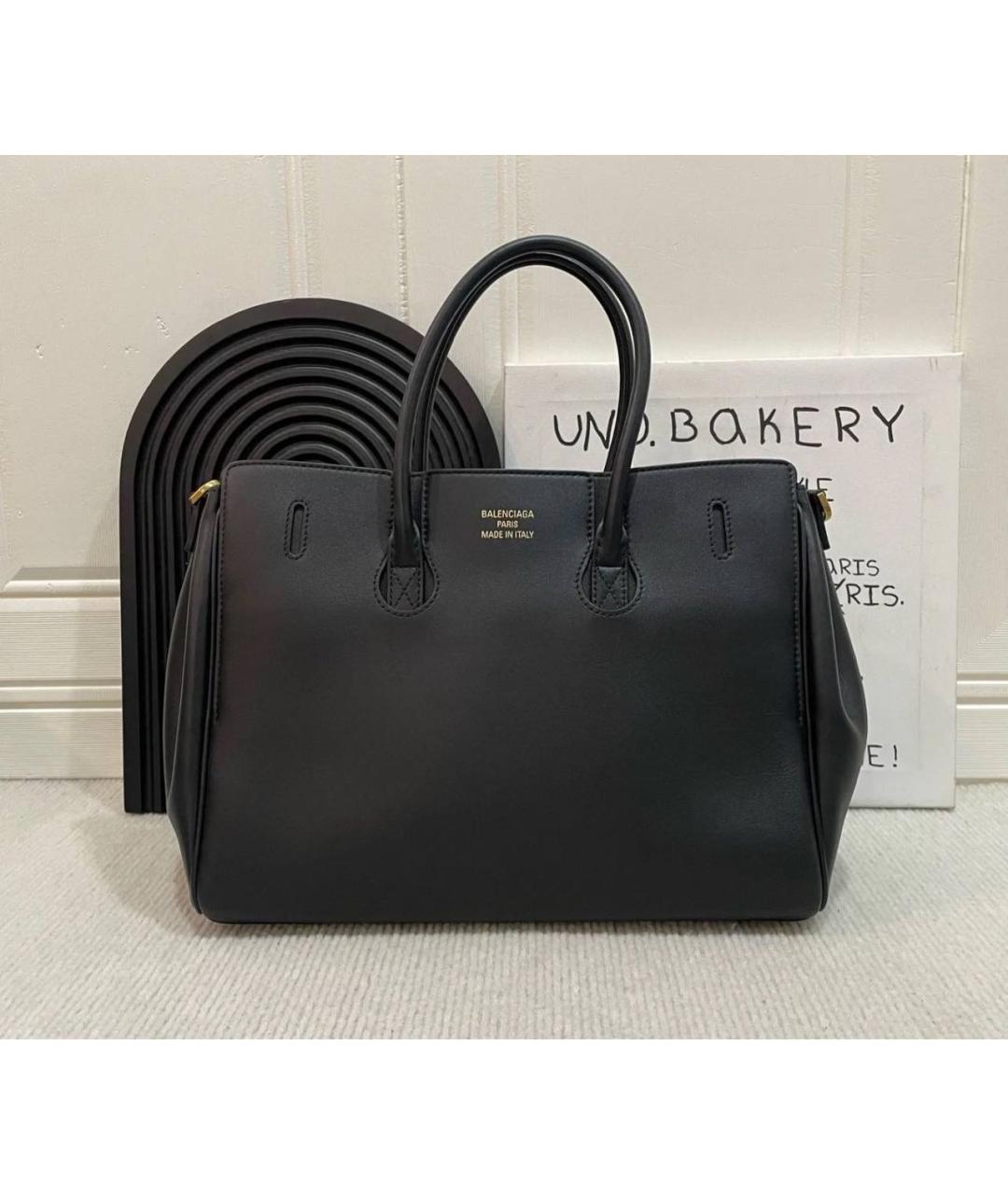 BALENCIAGA Черная кожаная сумка с короткими ручками, фото 2
