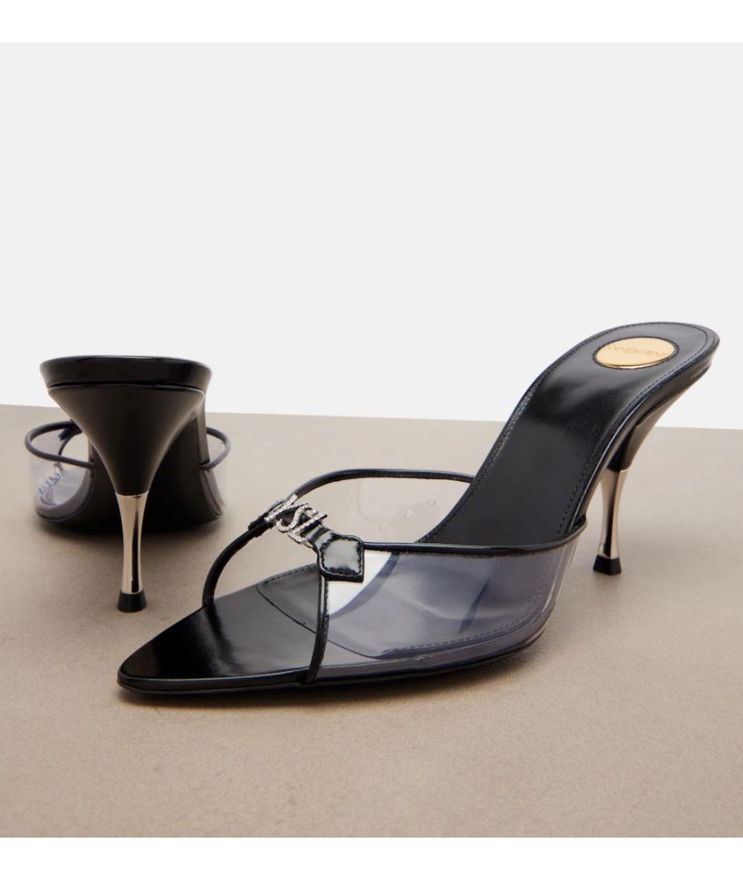 SAINT LAURENT Черные мюли, фото 3