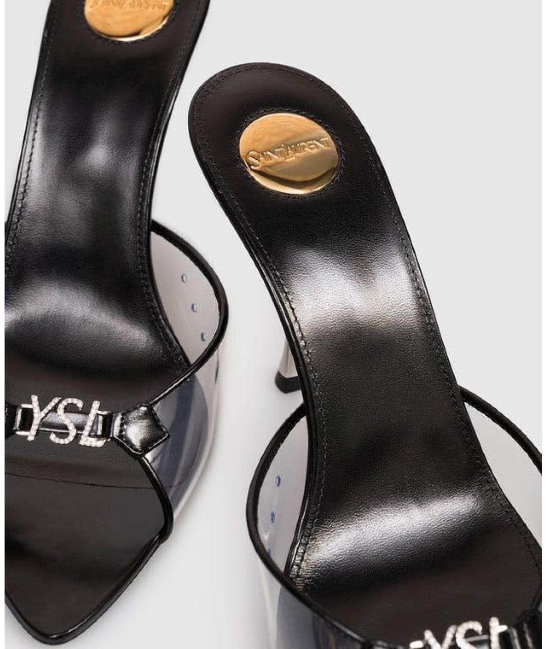 SAINT LAURENT Черные мюли, фото 6