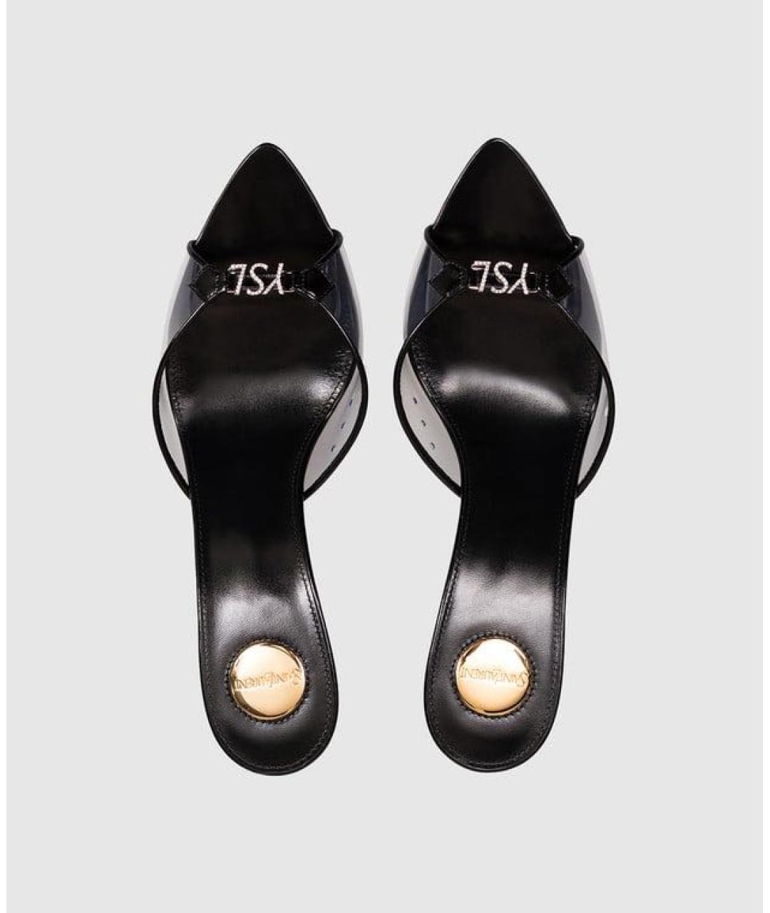 SAINT LAURENT Черные мюли, фото 5