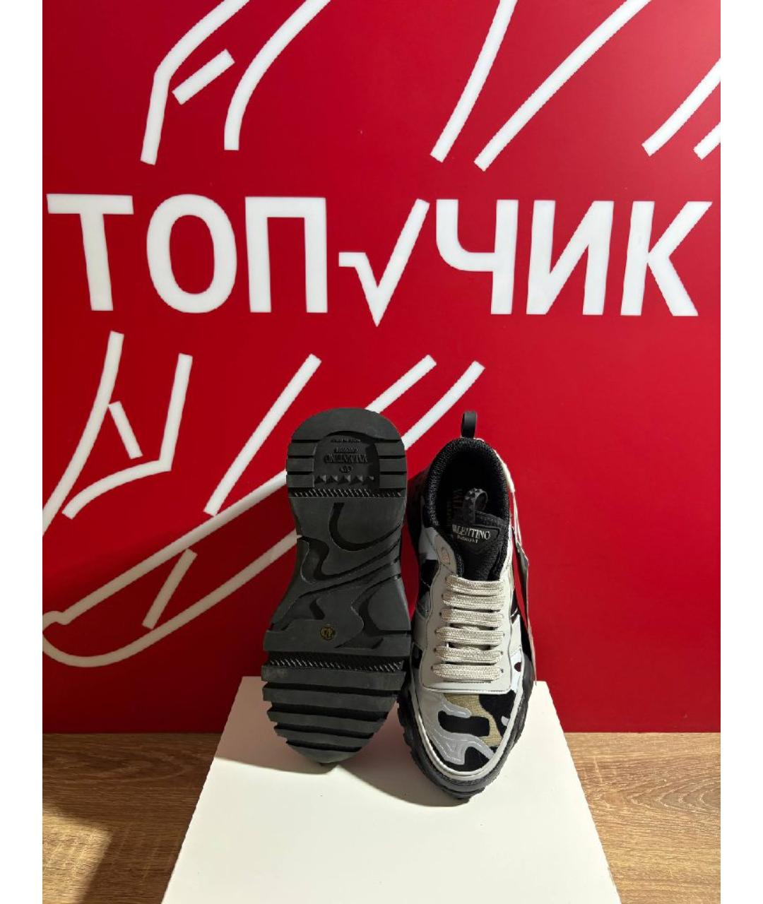 VALENTINO Серые кожаные высокие ботинки, фото 5
