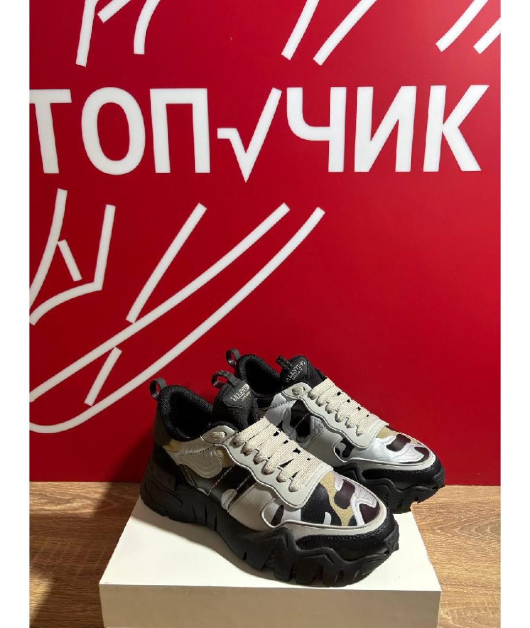 VALENTINO Серые кожаные высокие ботинки, фото 6