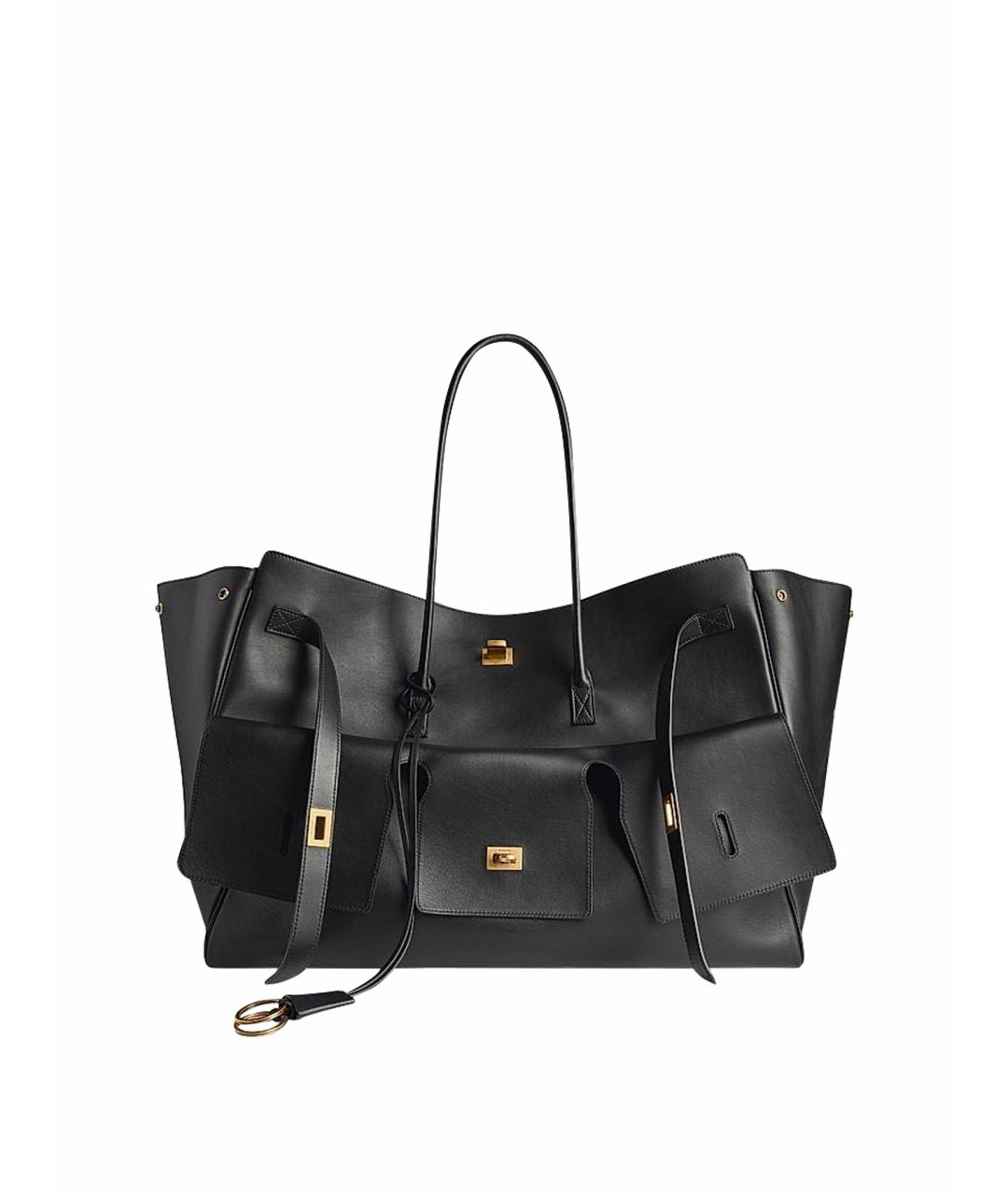BALENCIAGA Черная кожаная сумка с короткими ручками, фото 1