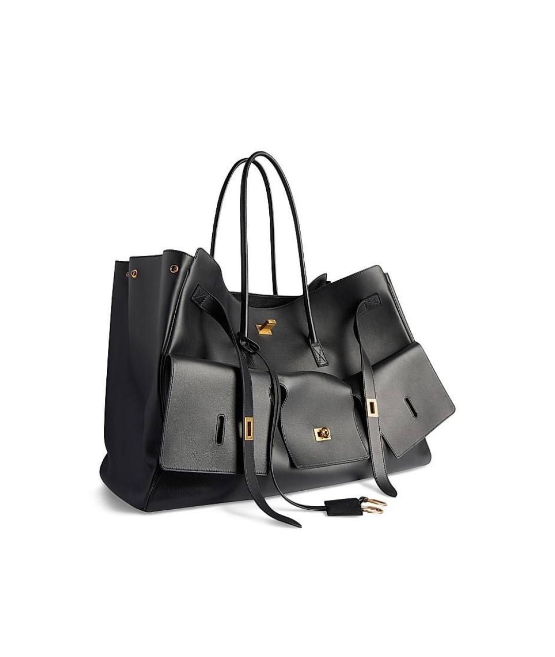BALENCIAGA Черная кожаная сумка с короткими ручками, фото 2