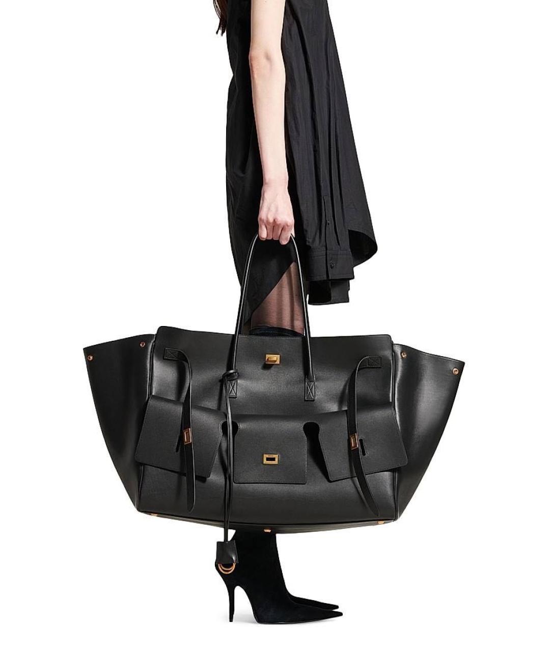 BALENCIAGA Черная кожаная сумка с короткими ручками, фото 6