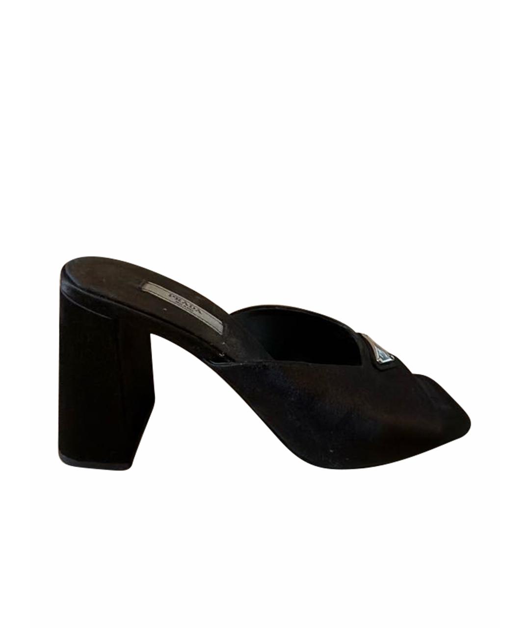 PRADA Черные текстильные мюли, фото 1