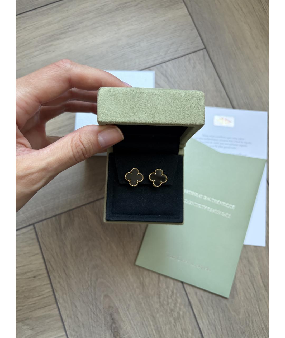 VAN CLEEF & ARPELS Черные серьги из желтого золота, фото 2