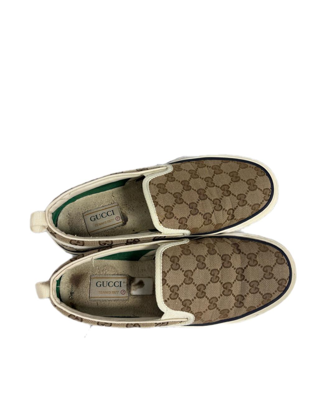 GUCCI Коричневые низкие кроссовки / кеды, фото 4