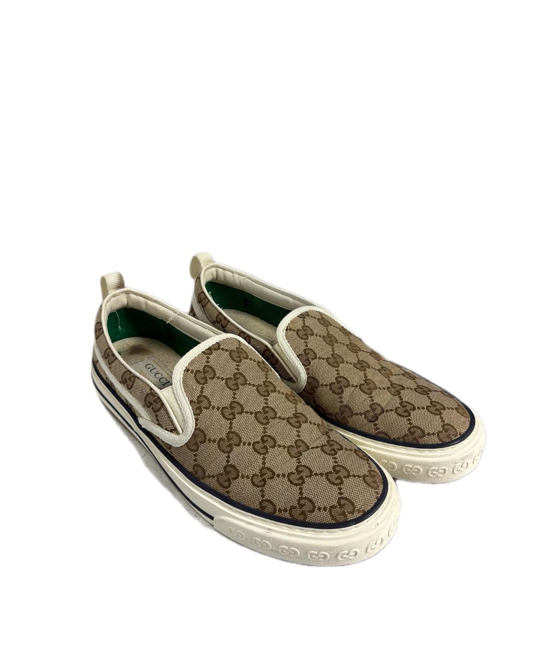 GUCCI Коричневые низкие кроссовки / кеды, фото 2