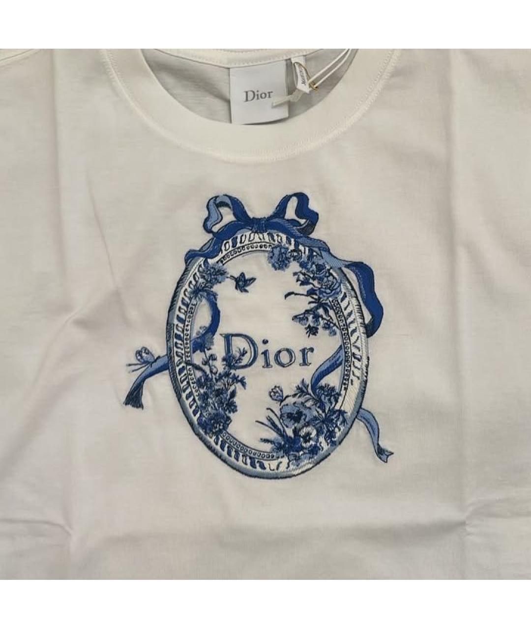 CHRISTIAN DIOR Белая хлопковая футболка, фото 6