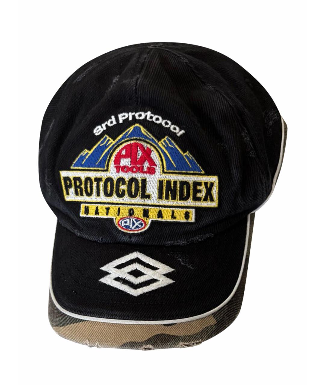 PROTOCOL INDEX Черная хлопковая кепка/бейсболка, фото 1