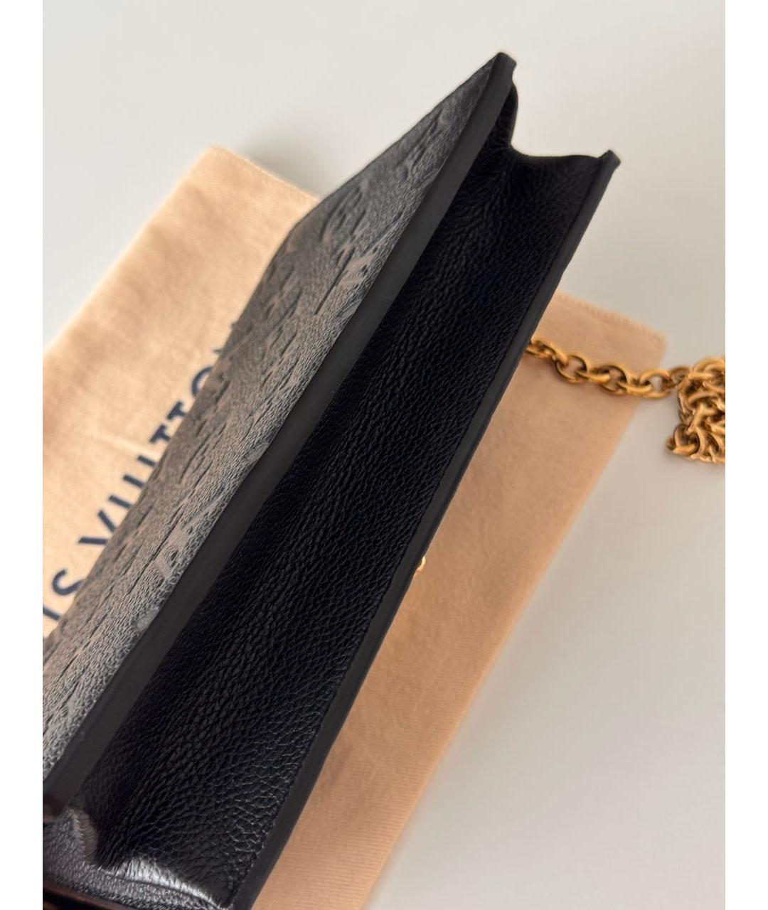 LOUIS VUITTON Черная кожаная сумка через плечо, фото 4