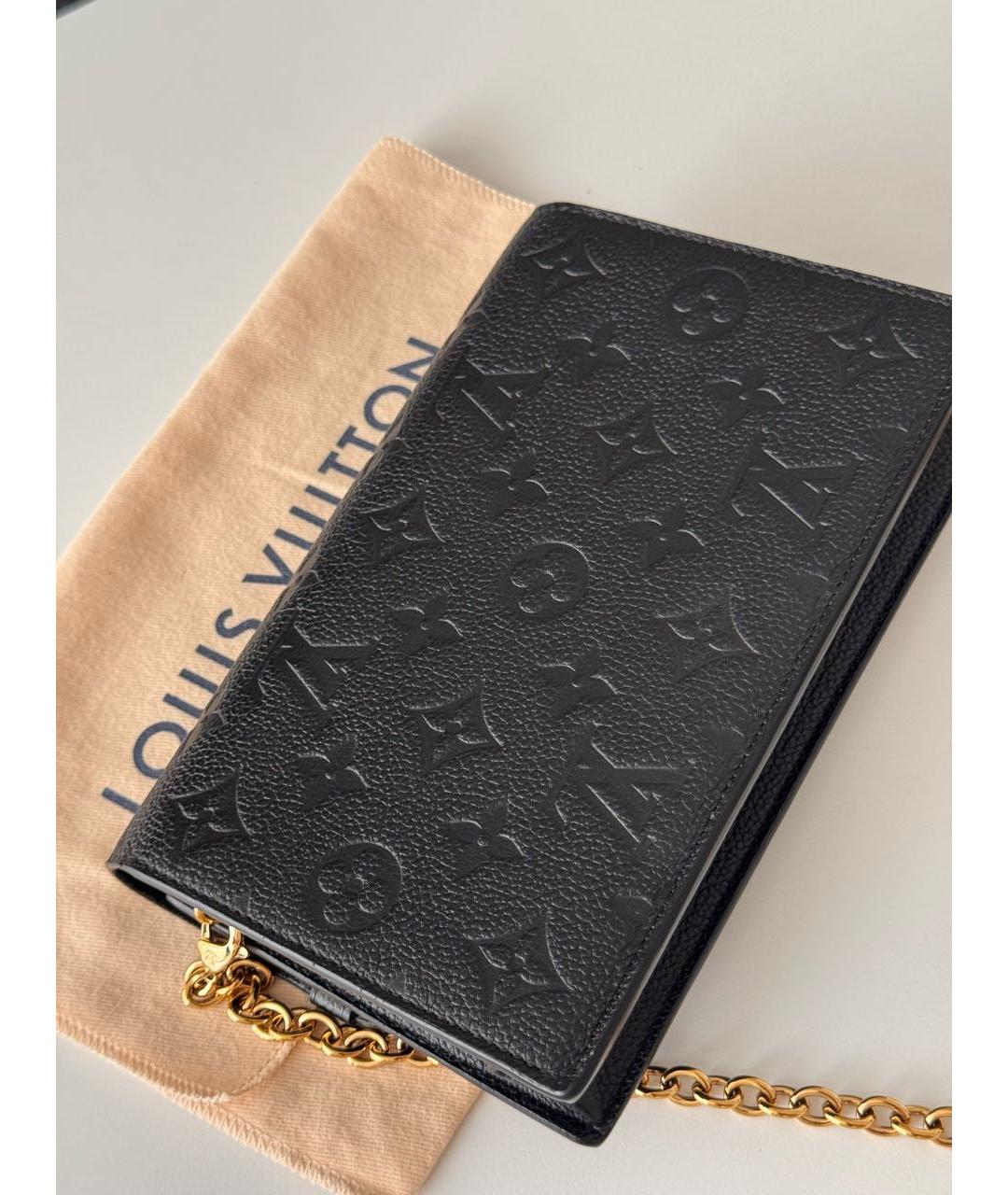 LOUIS VUITTON Черная кожаная сумка через плечо, фото 3