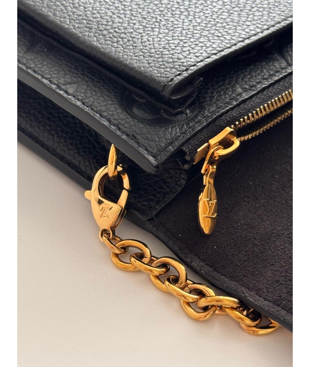 LOUIS VUITTON Черная кожаная сумка через плечо, фото 7