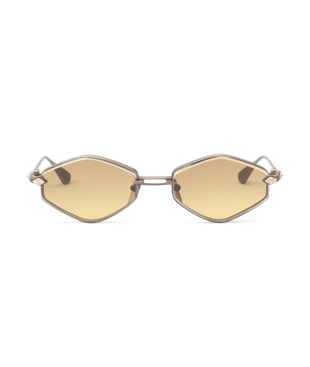 CHROME HEARTS Горчичные металлические солнцезащитные очки, фото 5