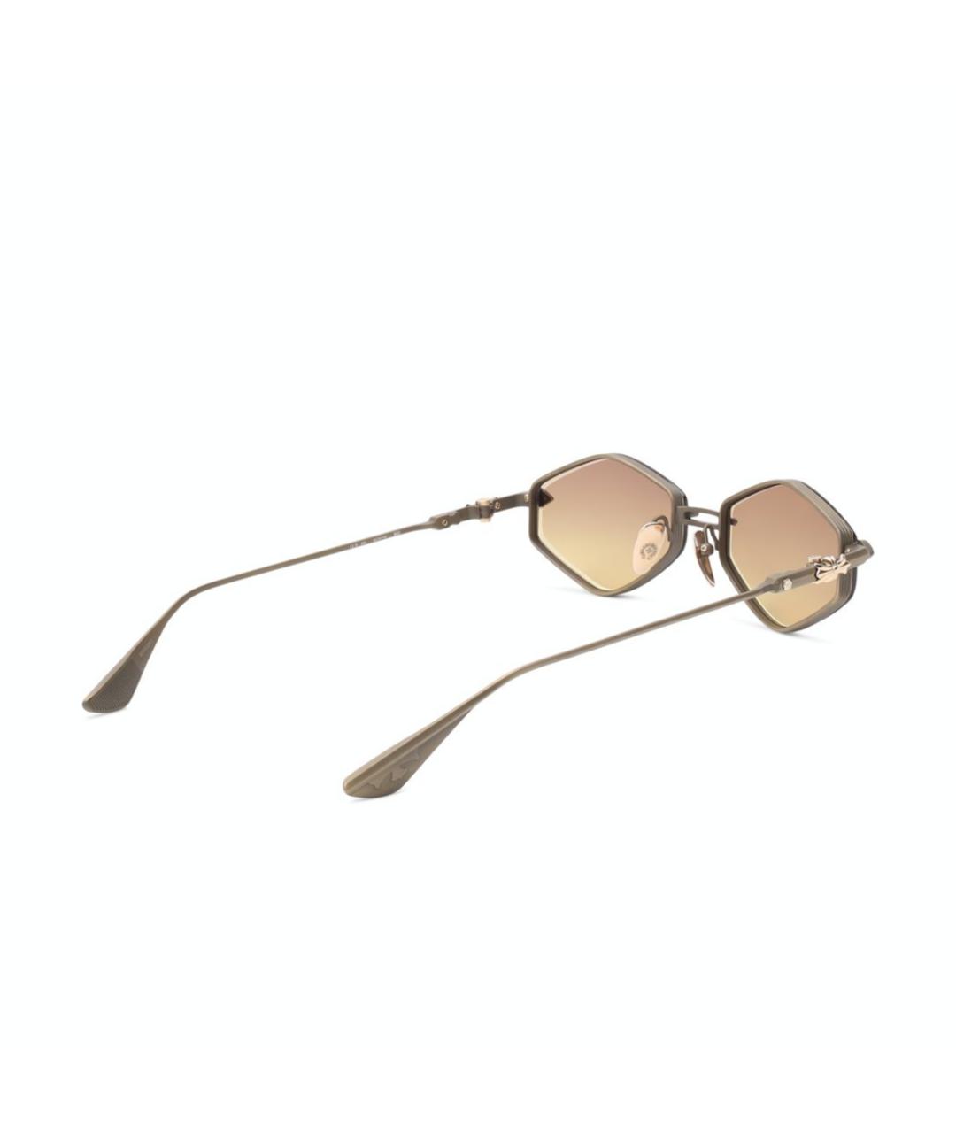 CHROME HEARTS Горчичные металлические солнцезащитные очки, фото 4