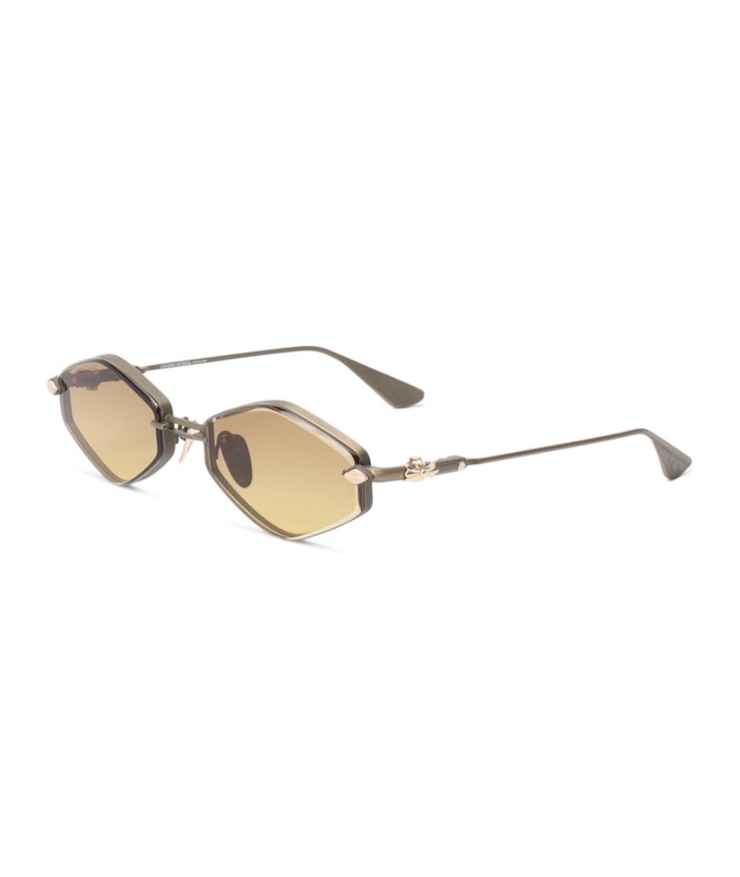 CHROME HEARTS Горчичные металлические солнцезащитные очки, фото 2