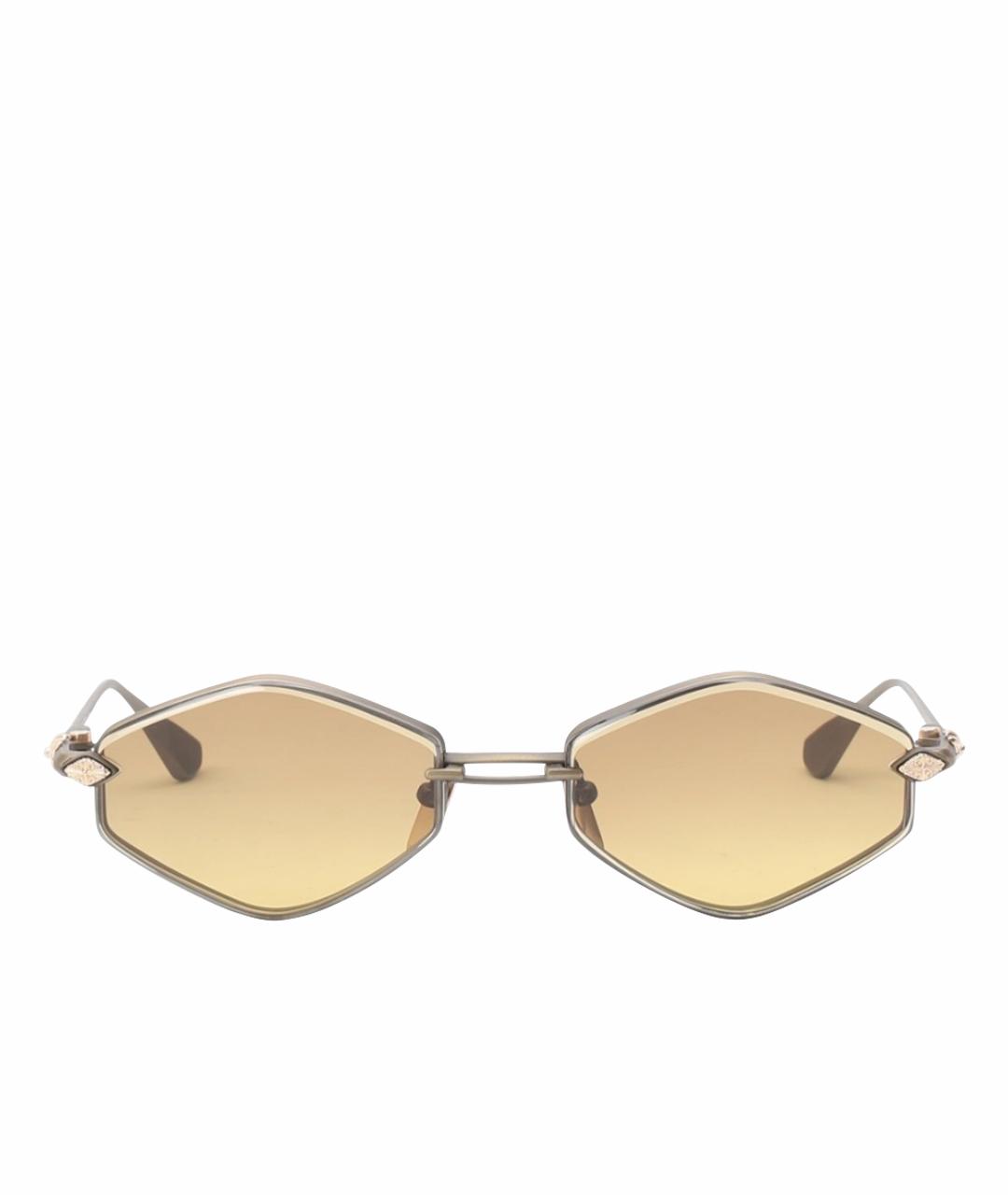 CHROME HEARTS Горчичные металлические солнцезащитные очки, фото 1