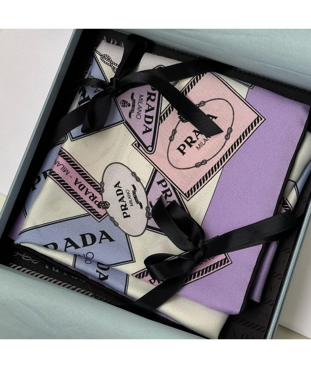 PRADA Фиолетовый шелковый платок, фото 3