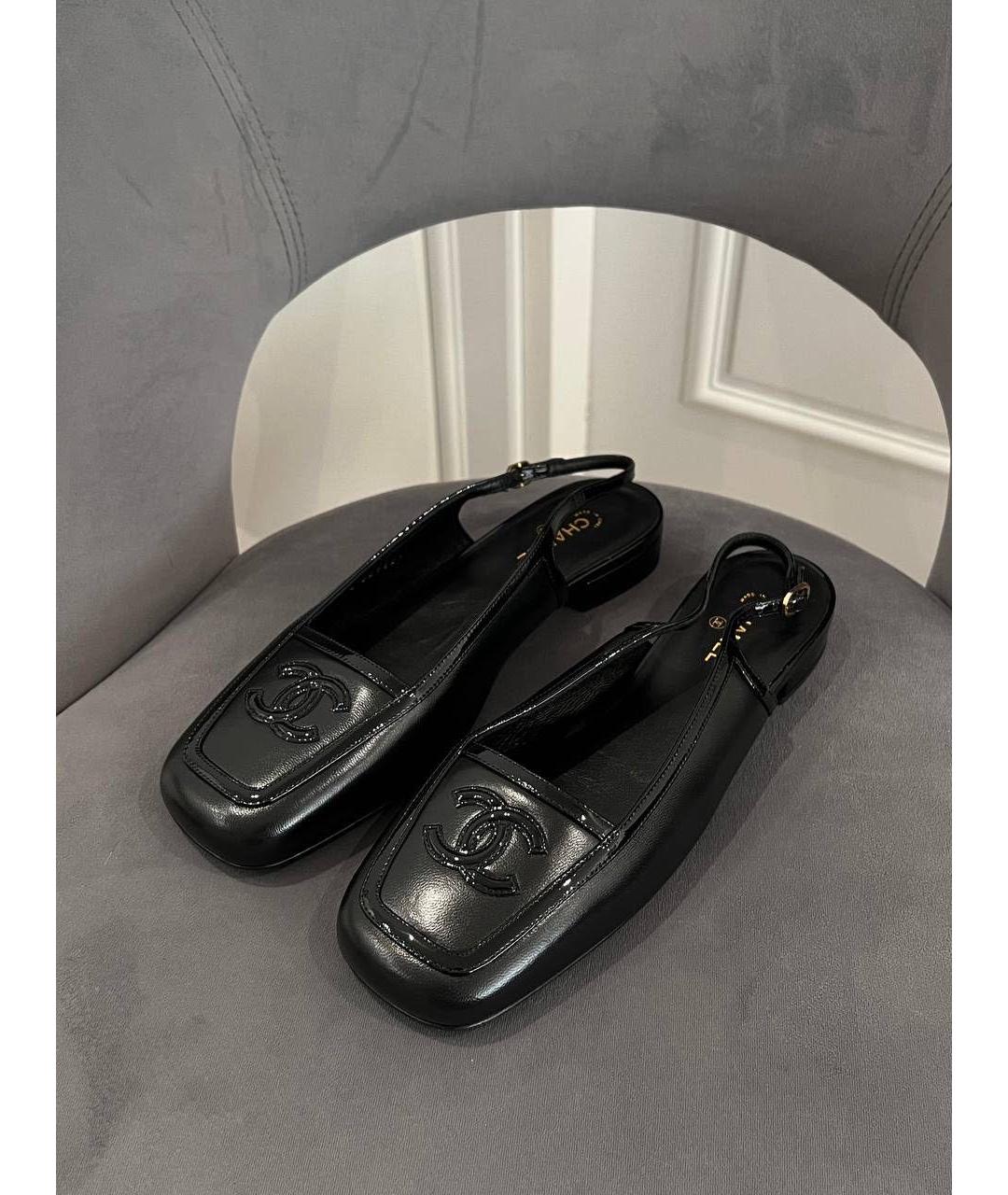 CHANEL Черные кожаные туфли, фото 2