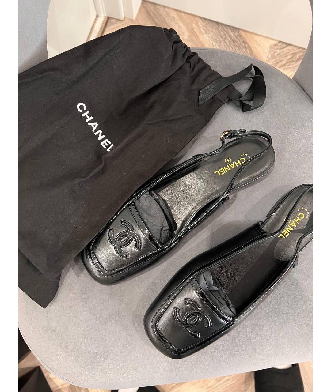 CHANEL Черные кожаные туфли, фото 4